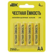 Элемент питания алкалиновый AA/LR6 Alkaline (блист.4шт) IEK ABT-LR06-OP-L04