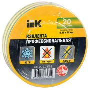 Изолента ПВХ 0.18х19мм желт./зел. (рул.20м) IEK UIZ-20-10-K52