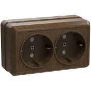 Розетка 2-м ОП Октава РС22-3-ОД 16А IP20 с заземл. дуб GENERICA ERO21-K04-16-DC