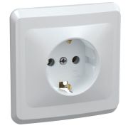 Розетка 1-м СП Вега РС10-3-ВБ с заземл. контактом без защ. штор 16А бел. GENERICA ERV11-K01-16-DM